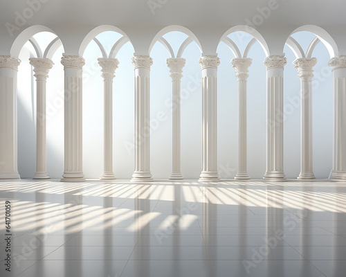 Architectural fantasy backdrop with columns