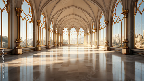 Architectural fantasy backdrop with columns