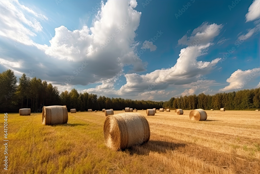 Hay bales in the field