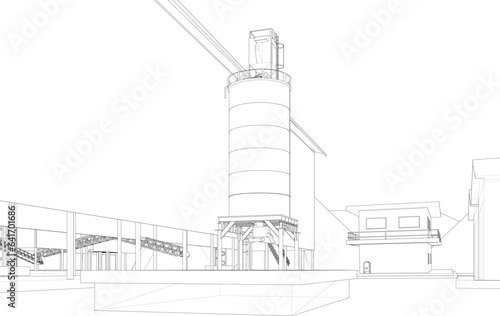 3D illustration of industrial building