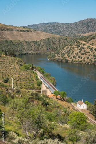 Viewpoint of Arnozelo allows to see a vast landscape on the Douro and its man-made slopes. Douro Region, famous Port Wine Region, Portugal. photo