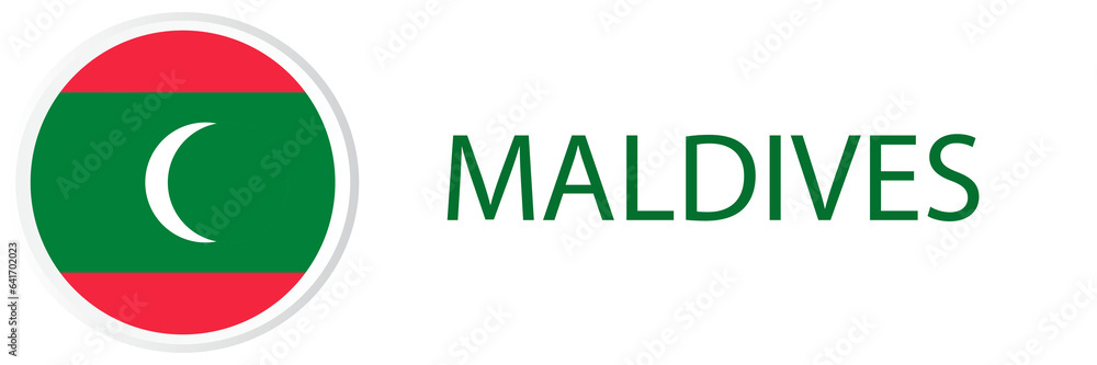 Maldives flag in web button, button icons. Maldives flag in web button, button icons.