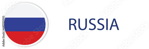 Russia flag in web button, button icons.