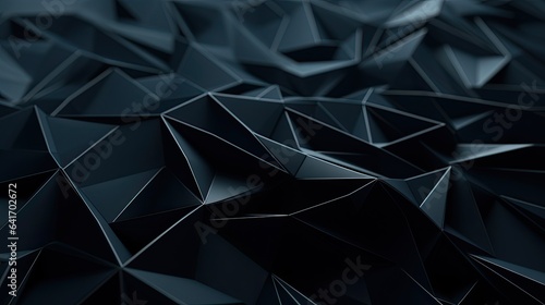Warped Black Abstract Metaverse Mesh Grid  Geometric Low-Poly Cyberspace Shapes Backdrop for Technology and Luxury Concept
