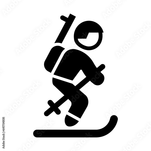 Biathlon Glyph Glyph Icon Design