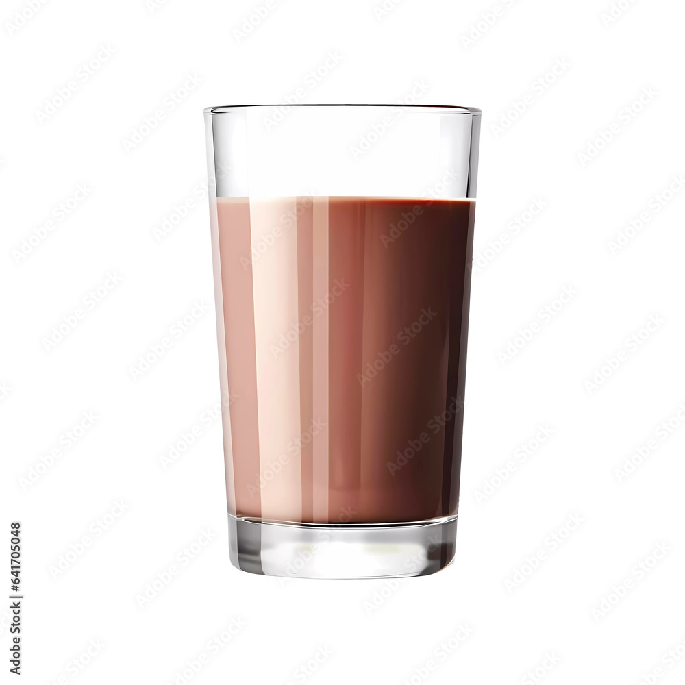 Glass of chocolate milk on transparent background. Generative ai design png concept. Glass of chocolate milk on transparent background. Generative ai design png concept.