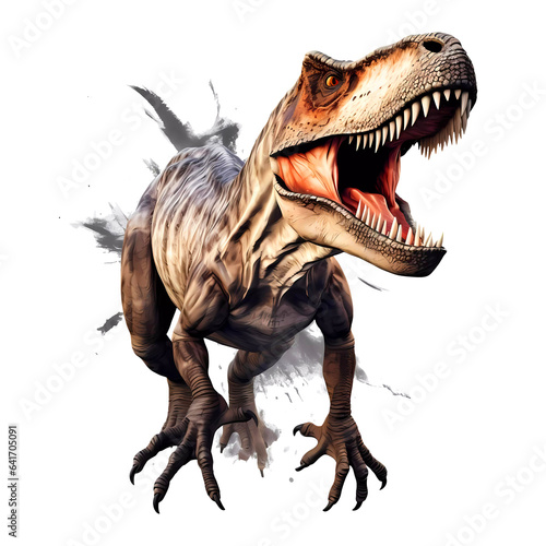 Tyrannosaurus rex t-rex on transparent background. Generative ai design png concept.