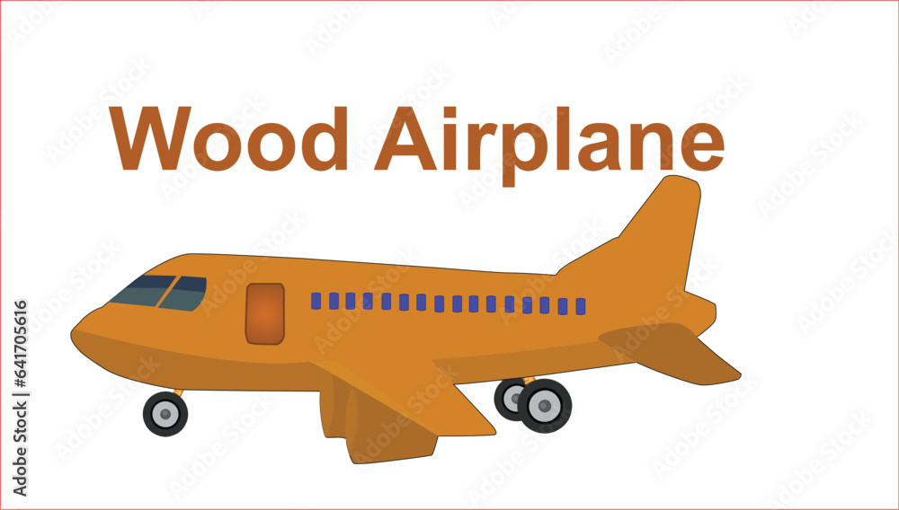 Wood Airplane For cartoon. Air plane vector Wood Airplane For cartoon. Air plane vector