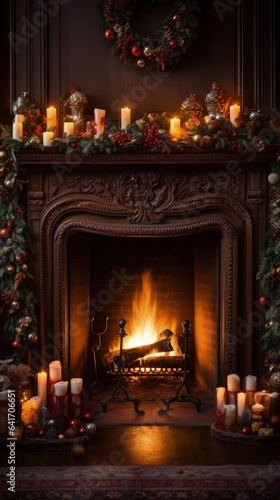 warmth and coziness of a Christmas fireplace-3