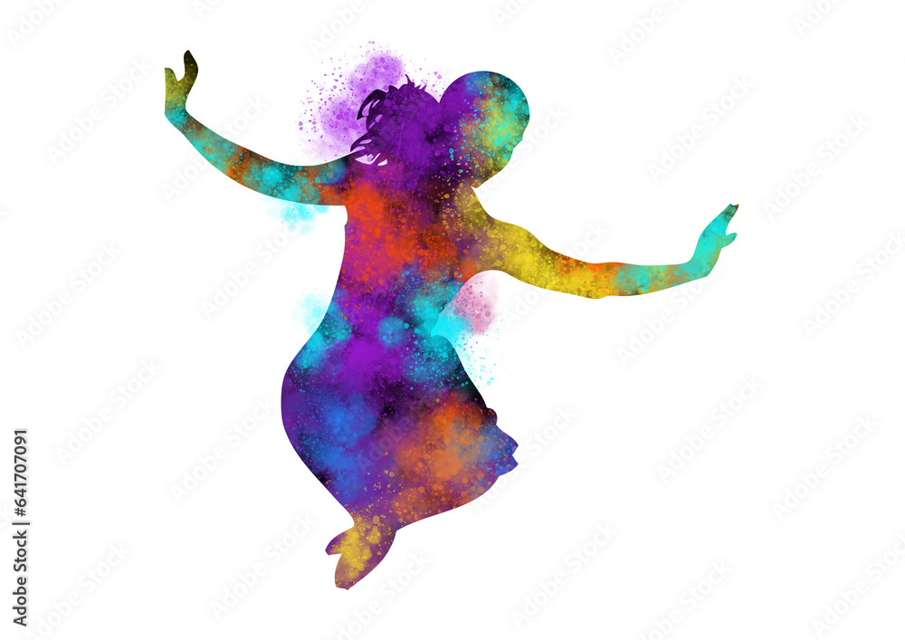 Obraz premium Watercolor Dancer drawing, silhouette of a dancing person, Watercolor dancing, Hiphop, Classical