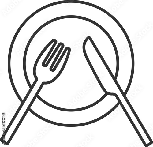 食器の線画のイラスト