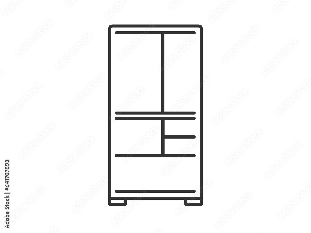 冷蔵庫の線画のイラスト 冷蔵庫の線画のイラスト