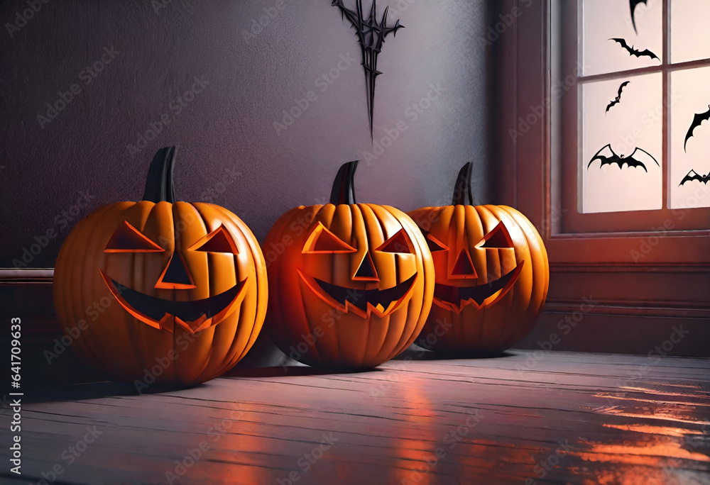 Obraz premium Halloween background in minimal style