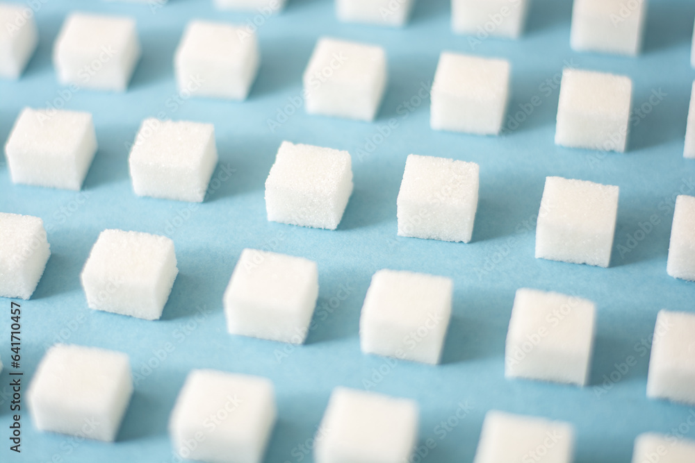 Pattern of sugar cubes on white background Pattern of sugar cubes on white background