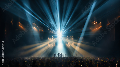 A powerful beam of light dissecting the stage, hinting at drama yet to unfold photo