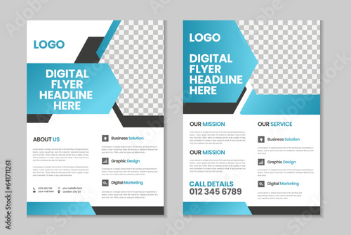 Double pages brochure template design, flyer template design, business brochure, annual report, portfolio, magazine, poster, modern presentation, a4 size banner template design