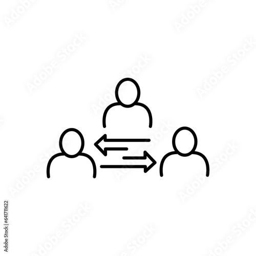 Broker or mediator line icon on white