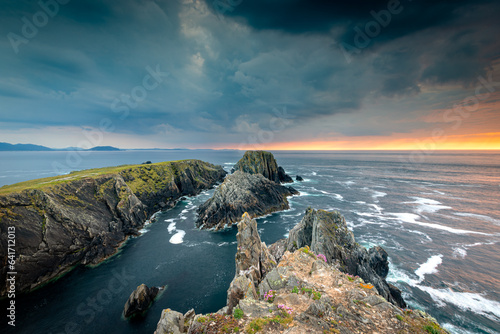 Canvas Print Dramatic Sunset at Malin Head, County Donegal, Ireland