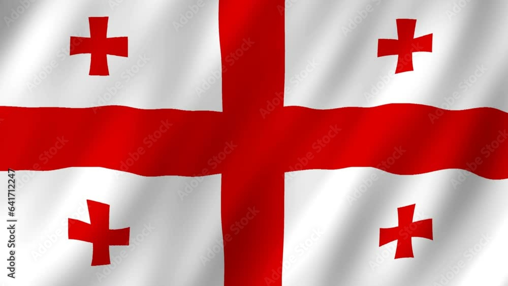 Flag of the Georgia waving animation. looping National Georgia flag animation background 4k Flag of the Georgia waving animation. looping National Georgia flag animation background 4k