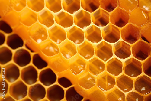 A Captivating Glimpse into the Intricate Microscopic Detail of a Honeycomb