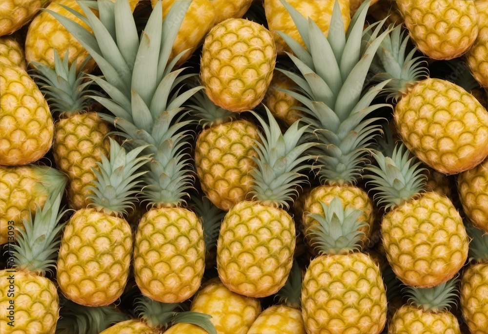 Cute Yellow pineapples on the table. Cute Yellow pineapples on the table.