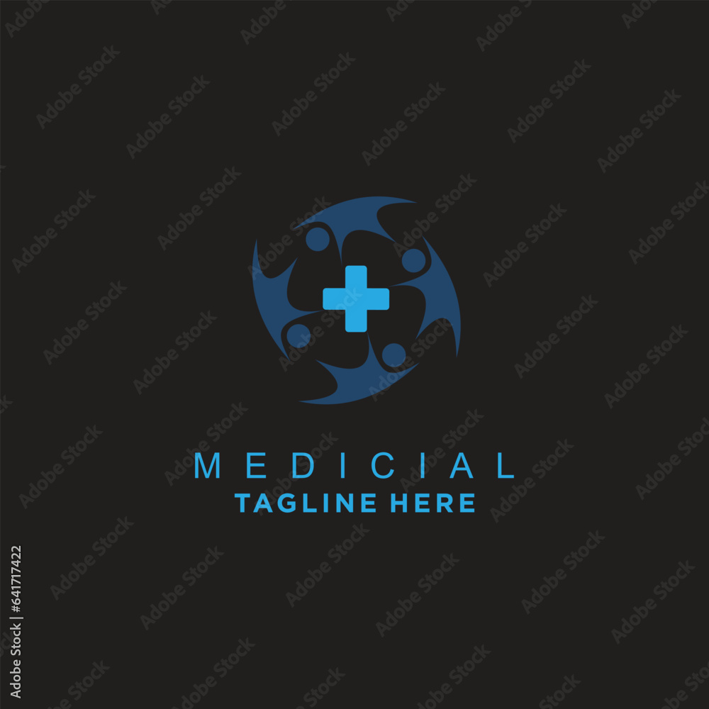 Vector medical location logo with creative element style premium vector Vector medical location logo with creative element style premium vector