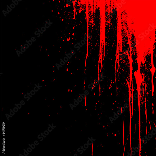 Red blood splatter on a black background - ideal for Halloween
