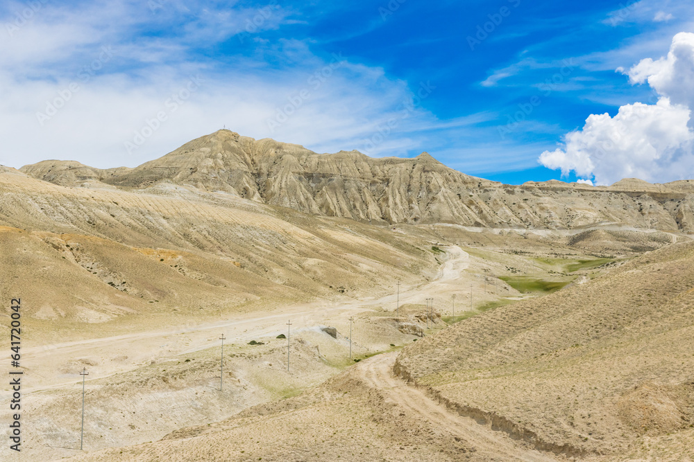 Amazing Desert Landscape of Upper Mustang Trek in Tibetan Himalayas of Nepal Amazing Desert Landscape of Upper Mustang Trek in Tibetan Himalayas of Nepal