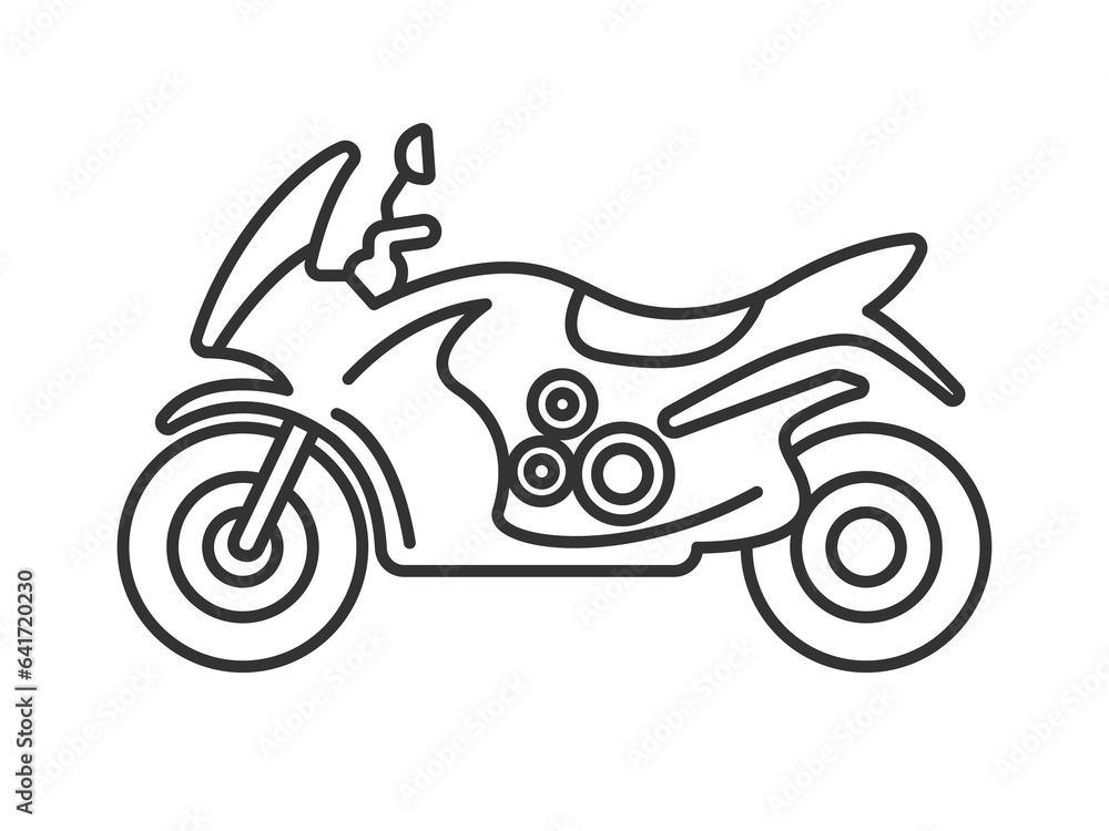オートバイの線画のイラスト