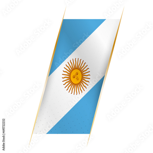 Argentina flag in the form of a banner with waving effect and shadow.