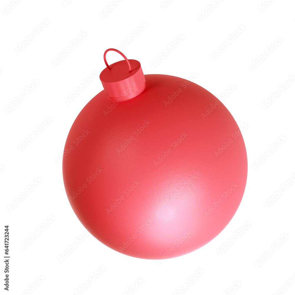 3d rendering red Christmas ball icon. Realistic sphere with clipping path. Holiday toy for fir tree. Holiday Illustration 3d rendering red Christmas ball icon. Realistic sphere with clipping path. Holiday toy for fir tree. Holiday Illustration