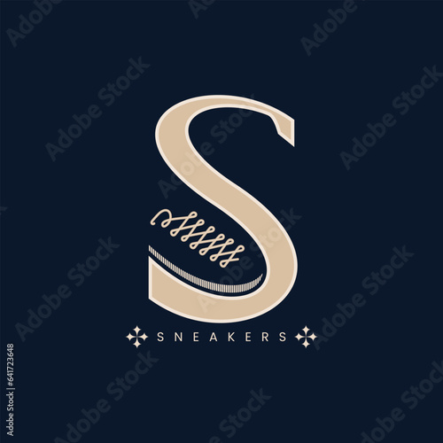 letter S logo Sneakers, shoes, sports, simple and cool.