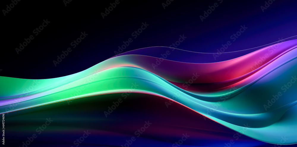 Abstract background with purple and blue wavy motion, color waves background on black. Abstract background with purple and blue wavy motion, color waves background on black.