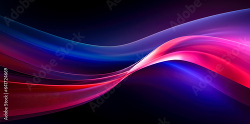 Wallpaper Mural Abstract background with purple and blue wavy motion, color waves background on black.  Torontodigital.ca