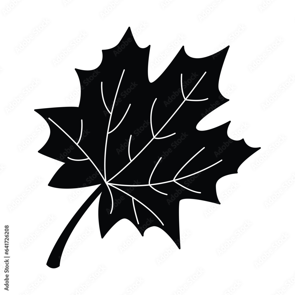 Fototapeta premium Fall leave icon vector on trendy design