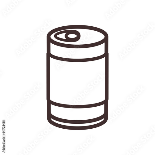 Tin can outline icon. Line pictogram of a food container, canned food. Metal waste recycling. Vector illustration of preserves. Cylindrical aluminum steel jar. Editable stroke. Isolated on white