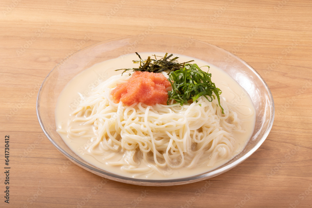 豆乳 明太子 冷やしそうめん 豆乳 明太子 冷やしそうめん