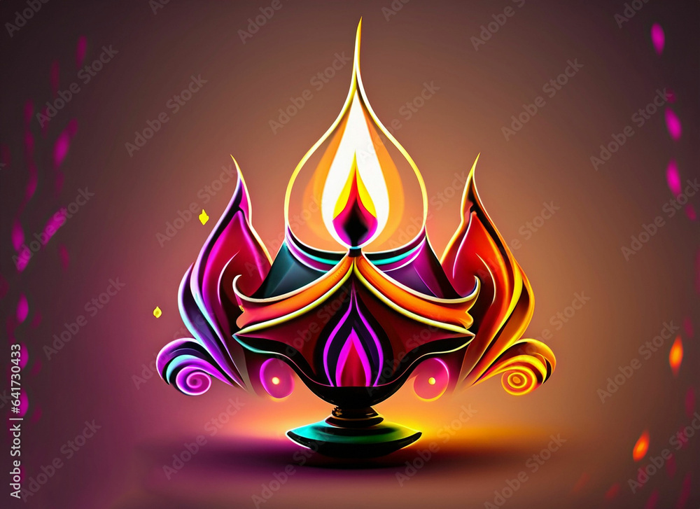 Diwali lamp background with colorful Diwali lamp background with colorful