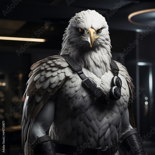 Eagle powerlifting at the gym - a majestic fitness inspiration photo