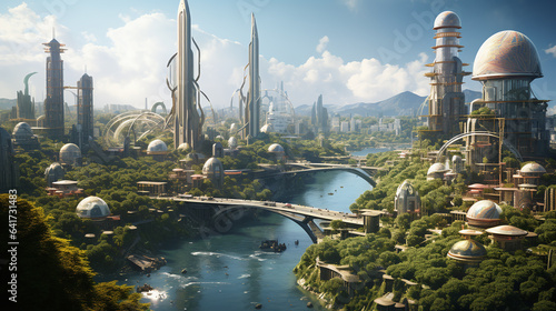 Futuristic eco city  future forest city © Altair Studio