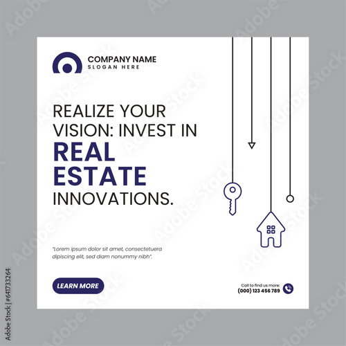 Real Estate Social Media Post Template, property, investment, home, dream, opportunity, market, listings, buyers, sellers, agents, mortgage