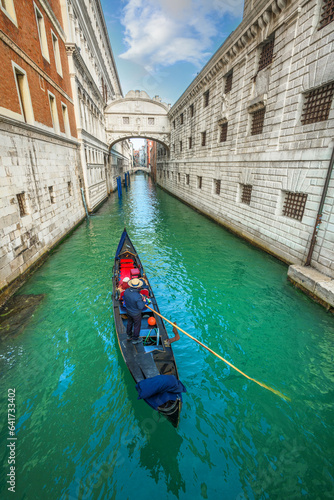 Gondola near Bridge of Sighs in Venice, Italy. © SeanPavonePhoto