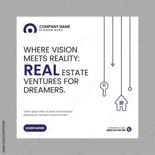 Real Estate Social Media Post Template, property, investment, home, dream, opportunity, market, listings, buyers, sellers, agents, mortgage