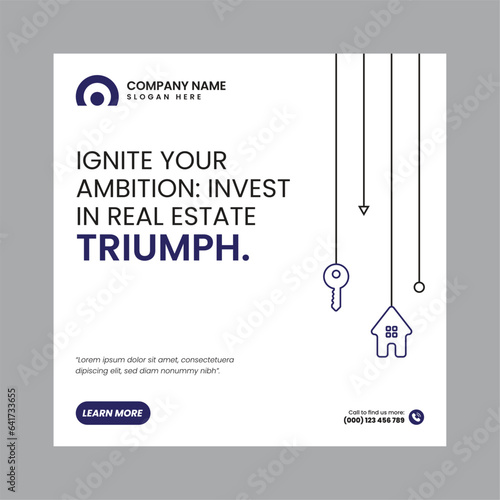 Real Estate Social Media Post Template, property, investment, home, dream, opportunity, market, listings, buyers, sellers, agents, mortgage