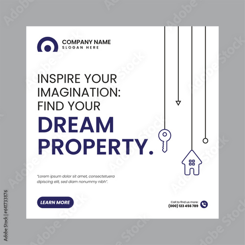 Real Estate Social Media Post Template, property, investment, home, dream, opportunity, market, listings, buyers, sellers, agents, mortgage