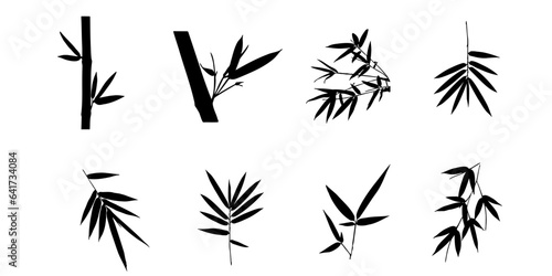 bunch of bamboo leaves vector eps 10 Fototapeta