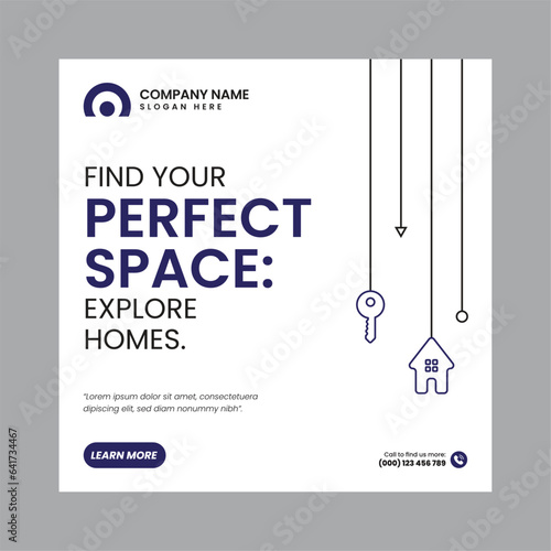 Real Estate Social Media Post Template, property, investment, home, dream, opportunity, market, listings, buyers, sellers, agents, mortgage