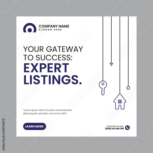 Real Estate Social Media Post Template, property, investment, home, dream, opportunity, market, listings, buyers, sellers, agents, mortgage