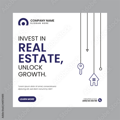 Real Estate Social Media Post Template, property, investment, home, dream, opportunity, market, listings, buyers, sellers, agents, mortgage