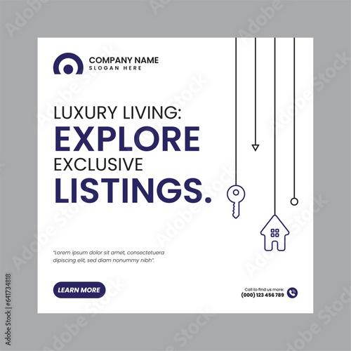 Real Estate Social Media Post Template, property, investment, home, dream, opportunity, market, listings, buyers, sellers, agents, mortgage